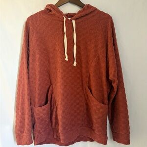 Honeyme Textured Hoodie in Rust‎ – Size M